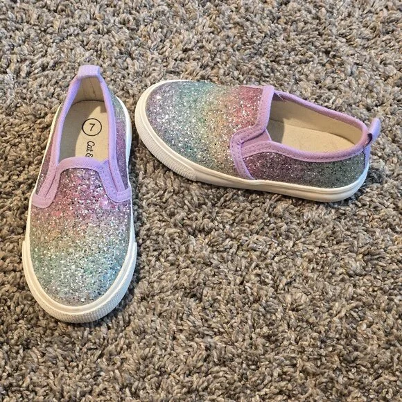 Toddler Rainbow Glitter Shoes - Picture 1 of 2
